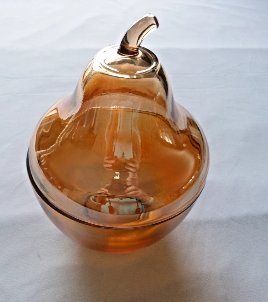 Plato Jeannette Caléndula Carnaval Vidrio Forma Pera Iridiscente De Colección (ver defectos) Foto 1 de 4