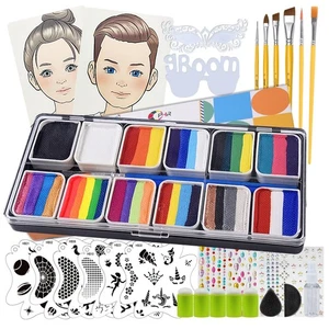Kit de pintura facial arco iris OPHIR para fiesta infantil, 5,14 OZ agua multicolor - Imagen 1 de 6