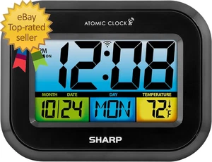 Digital Alarm Clock with LCD Display AlwaysOn Backlight Adjustable Brightness Du - Picture 1 of 8