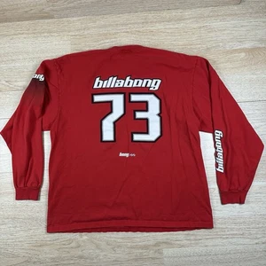 Vintage Billabong T Shirt Mens XL Long Sleeve Red 90s Made in USA - Picture 1 of 10
