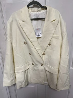 Blazer TOPSHOP crema para mujer talla 12 con botones nuevo con etiquetas Foto 1 de 2