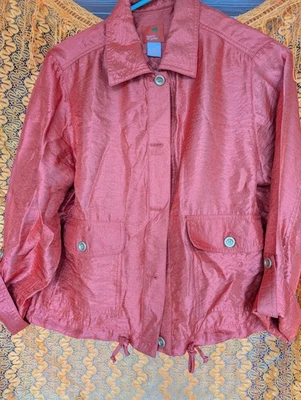 Ruby Rd. Chaqueta Mujer Petite 12 Naranja Óxido Metálico Botón Frontal Cordón Foto 1 de 3
