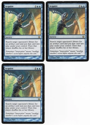 Acquire x3 3x 2004 Fifth Dawn Blue Rare Sorcery MTG MP AZ3 - Image 1 of 2