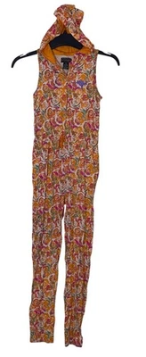 Mono mameluco con capucha Y2k Coogi talla 12 para niñas rosa floral colorido AOP Streetwear Foto 1 de 4