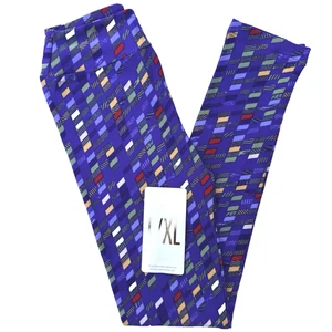 NUOVI leggings Lularoe bambina L/XL (taglia 8-14) colorati geometrici burrosi morbidi - Foto 1 di 12