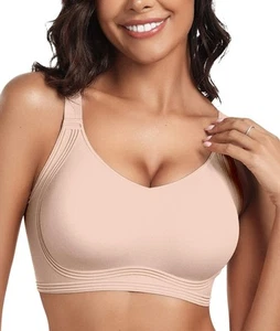 Womens Seamless Push Up Bras No Underwire Full Coverage Comfortable Bra V Nec... - Picture 1 of 7