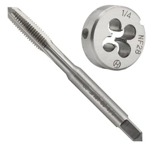 1/4"-28 UNF HSS Tap and Die Set Machine Thread Tap Round Thread Die Right - Picture 1 of 6