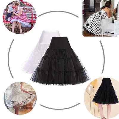 50S женщин юбки майка ретро кринолин половина скольжения рокабилли балетная юбка. - Изображение 1 из 4