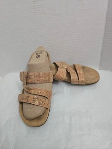 Vionic Skylar Cork & Gold Adjustable Orthotic Slide Arch Support SZ 11 - Picture 1 of 12
