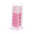  8 Drawer Rolling Storage Cart with Wheels Pink