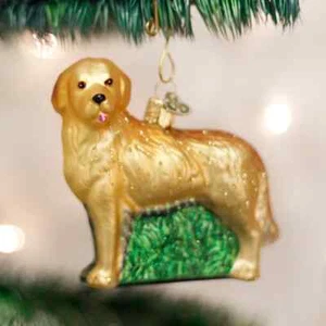 Golden Retriever Old World Personalized Glass Christmas Ornament - Bild 1 von 1