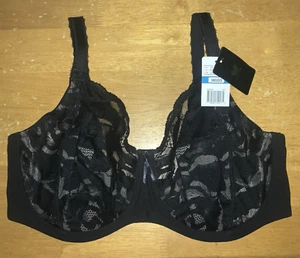 Nuevo Sujetador con aros figura completa WACOAL 855223 38DDD negro $65 nuevo con etiquetas - Imagen 1 de 4