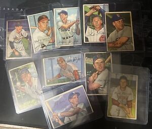 1952 Bowman (10) Different Vintage Baseball Card Lot