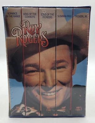 Roy Rogers 5 VHS Box Set Romance Range King Cowboys Pioneers Susanna Trigger NOS - Image 1 of 4
