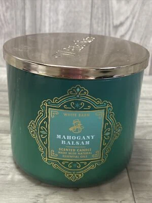 Bath & Body Works White Barn MAHOGANY BALSAM 3-Wick Candle 14.5 oz Candle - Image 1 of 3