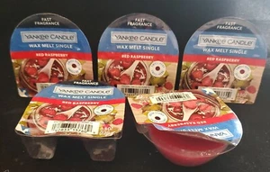 YANKEE CANDLE WAX MELT TART SINGLE red raspberry new one open slightly - Picture 1 of 2