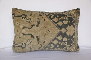 Almohada lumbar 16X24, almohadas vintage, alfombra turca hecha a mano de alta calidad funda de almohada - Imagen 1 de 13