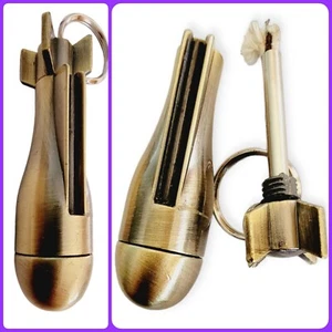 Missile Shaped Fire Starter Keychain Flint Permanent Lighting Match Keyring Camp - Picture 1 of 8