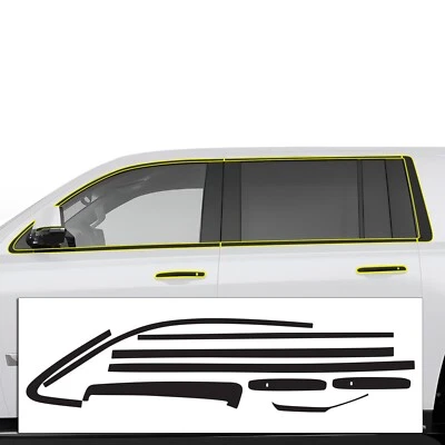 Se adapta a Cadillac Escalade 15-20 ventana lateral cromada borrar calcomanía envoltura de vinilo oscurecido Foto 1 de 4