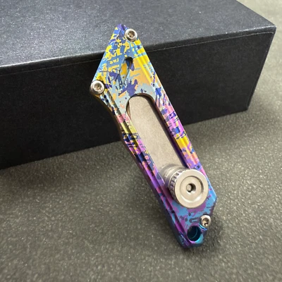 TC4 TITANIO Mini Cuchillo Utilitario EDC Llavero Exterior Herramienta Portátil Hágalo Usted Mismo Colorfu Foto 1 de 4