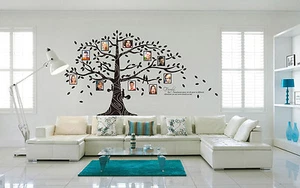 Calcomanía pegatina de pared con marco de fotos como ramas de árbol genealógico vinilo UK RUI158 - Imagen 1 de 10