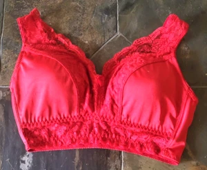 Size L Rhonda Shear PinUp Girl Lace Wire Free Leisure Bra with Pads - 672P - Picture 1 of 4
