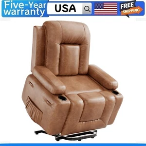 Oversized Faux Leather Power Lift Recliner Chair for Elderly Reclining Sofa - Picture 1 of 8