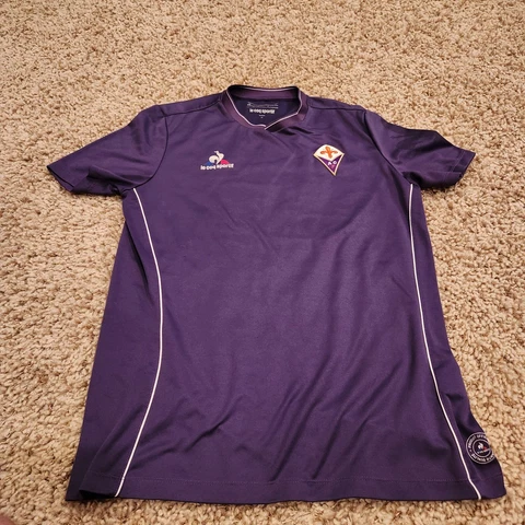 ACF Fiorentina Shirt Mens Medium Le Coq Sportif Training Shirt Purple Soccer Cover