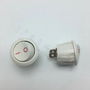 5PCS NEW KCD-101KC888 6A 250V 2 positions 2 pins Rocker Switch Round - Afbeelding 1 van 2