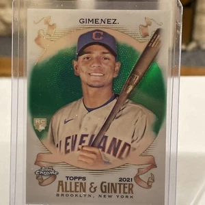 ~~ 2021 Allen & Ginter Chrome Andres Gimenez Indians RC Green Refractor /99 ~~ - Picture 1 of 2