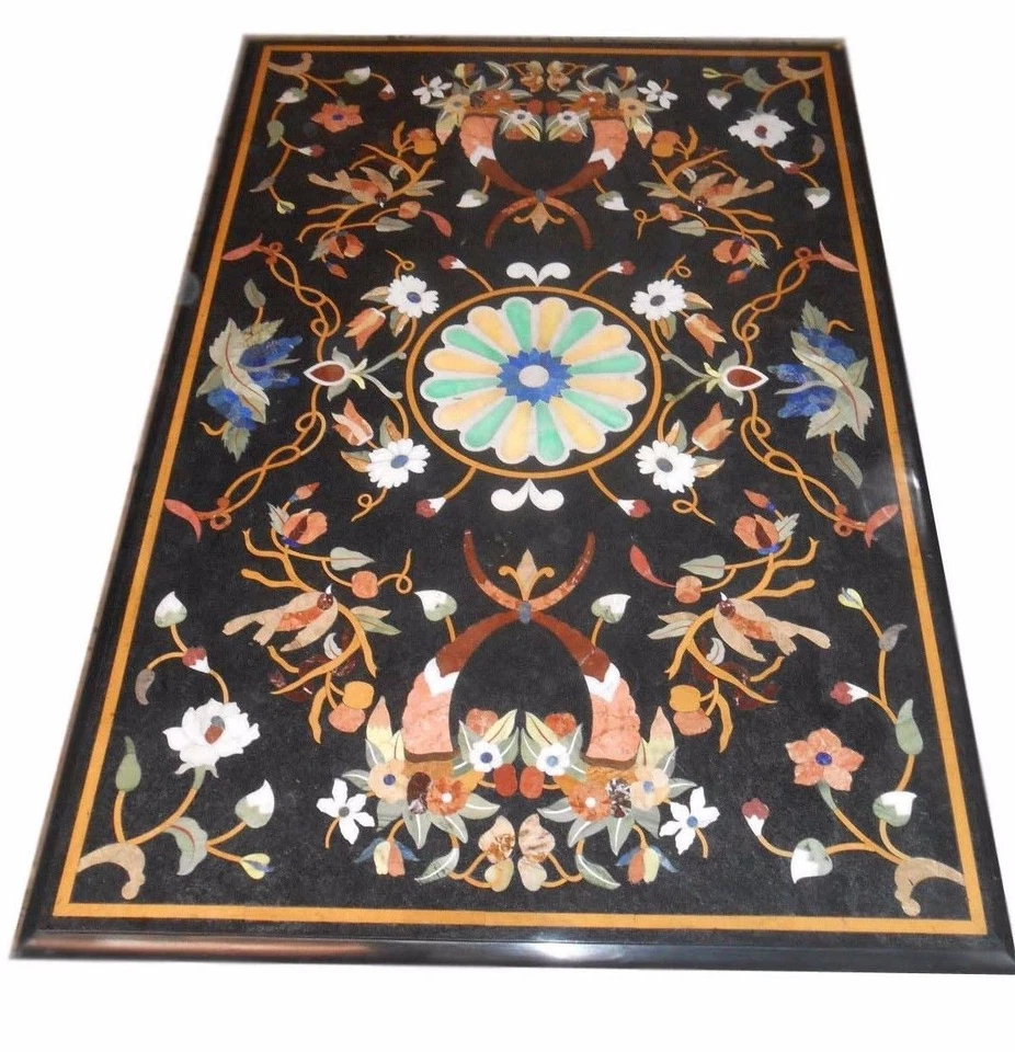 48" x 24" Home Decorative Handicraft Marble Center Pietre Dura Inlay Table Top - Image 1 of 1