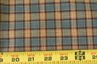 By 1/2 Yd, Vintage, Green Tan & Brown Plaid Homespun Cotton, V69