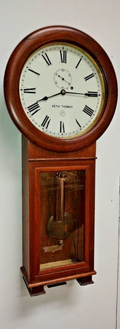 Rare Re-Issue Seth Thomas No. 2 Wall Regulator Clock Working Weight Driven Cover
