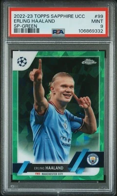 Erling Haaland 2022-23 Topps Chrome Sapphire #99 /70 Green SP - Image 1 of 2
