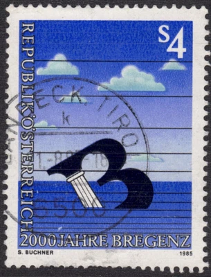 1985 Austria SC# 1305 - City of Bregenz, Bimillennium - Used - Image 1 of 2