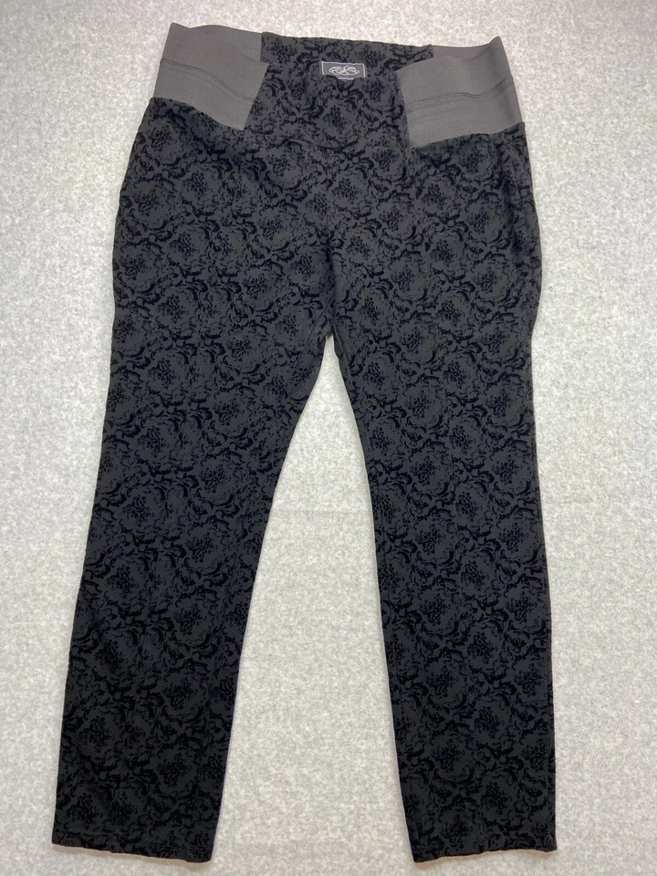 One 5 One Womens Stretch Pants Size Extra Large  Black Velvet Casual Work Comfy - Image 1 of 4
