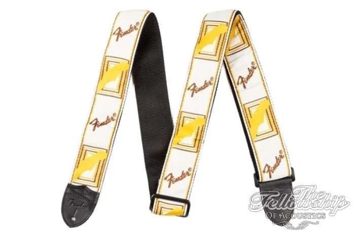 Fender Guitar Strap Monogram 2" White Brown Yellow 0990683000
