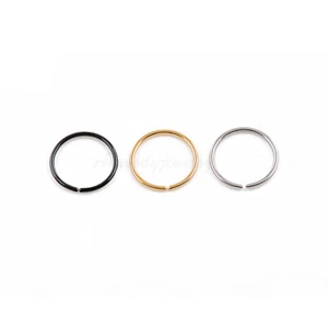 20G 18G 1/4" 5/16" 3/8" Gold Plated on Steel Seamless Nose Hoop Ear Tragus Ring - Picture 1 of 12