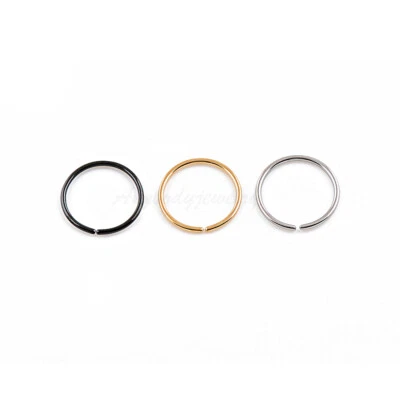 20G 18G 1/4" 5/16" 3/8" Gold Plated on Steel Seamless Nose Hoop Ear Tragus Ring - Image 1 of 3