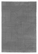 Teppich Hochflor Wohnzimmer Kuschelteppich Webteppich Grau 160 x 230 cm