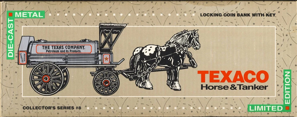 Vintage Ertl Texaco Horse & Tanker Model Toy Die Cast 9390vp Bank 1991