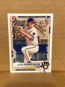 Logan Henderson 2021 Bowman Draft Paper Lot of 20 Cards BD-114 Brewers - Picture 1 of 1