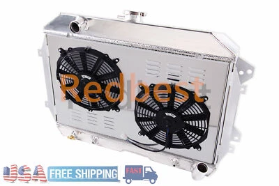 Ventilador de radiador y cubierta compatible con 70-73 Nissan Datsun 240Z 74-75 Datsun 260Z 3 filas de aluminio Foto 1 de 4