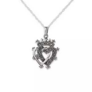 Schottischer Luckenbooth Silber Anhänger mit Marcasit und Sterlingsilber Kette - Bild 1 von 1