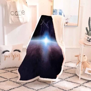 Great Mysterious Cosmic Galaxy 3D Warm Plush Fleece Blanket Picnic Sofa Couch - Bild 1 von 6