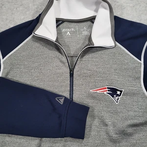 New England Patriots Herren Small Antigua grau 1/4 Zip Pullover gesticktes Logo - Bild 1 von 9
