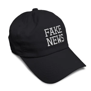 Twill Cotton Soft Women Baseball Cap Fake News White Embroidery Dad Hats for Men - Picture 1 of 55
