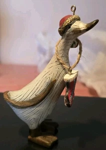 Vintage Tii Collections Folk Art Holiday Christmas Duck Santa Hat Figure - Picture 1 of 4