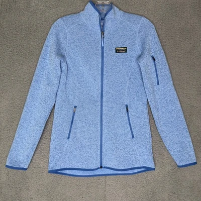 LL Bean Fleece Jacket Womens XS Tall Blue Zip Up Sweater Outerwear - Image 1 of 4