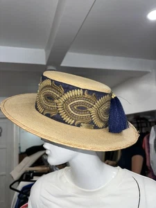 Pasionarte Cordobes Hat Size Small Black Gold Belt Unico - Picture 1 of 5